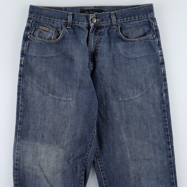 Calvin Klein straight-leg denim jeans for men, size W35 (approx.) cotton blue type Vintage Second Hand