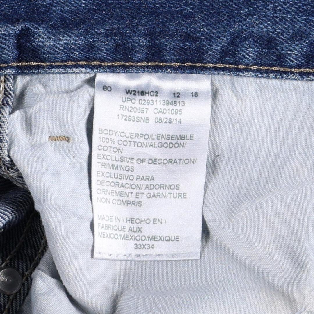 Dickies tapered denim pants for men, equivalent to W34 cotton blue type Vintage Second Hand