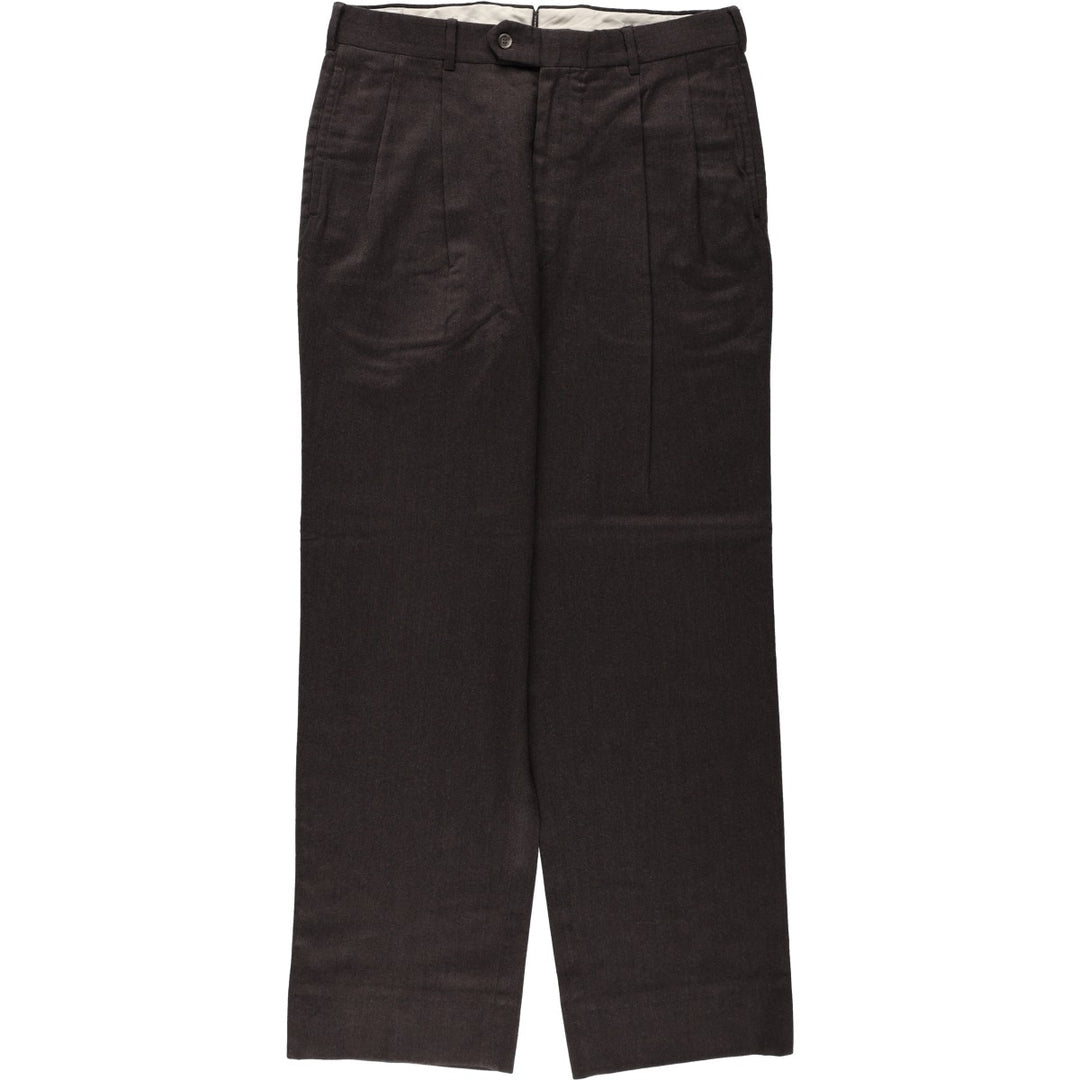 ~90'S Kabat Two-Pleat Wool Trousers, Men's W33 (approx.), Vintage wool dark chocolate Vintage Second Hand
