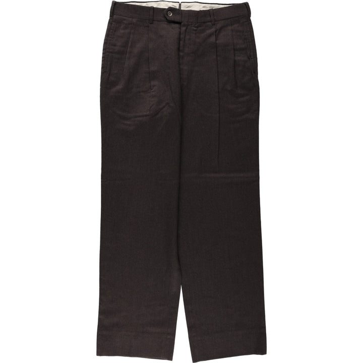 ~90'S Kabat Two-Pleat Wool Trousers, Men's W33 (approx.), Vintage wool dark chocolate Vintage Second Hand