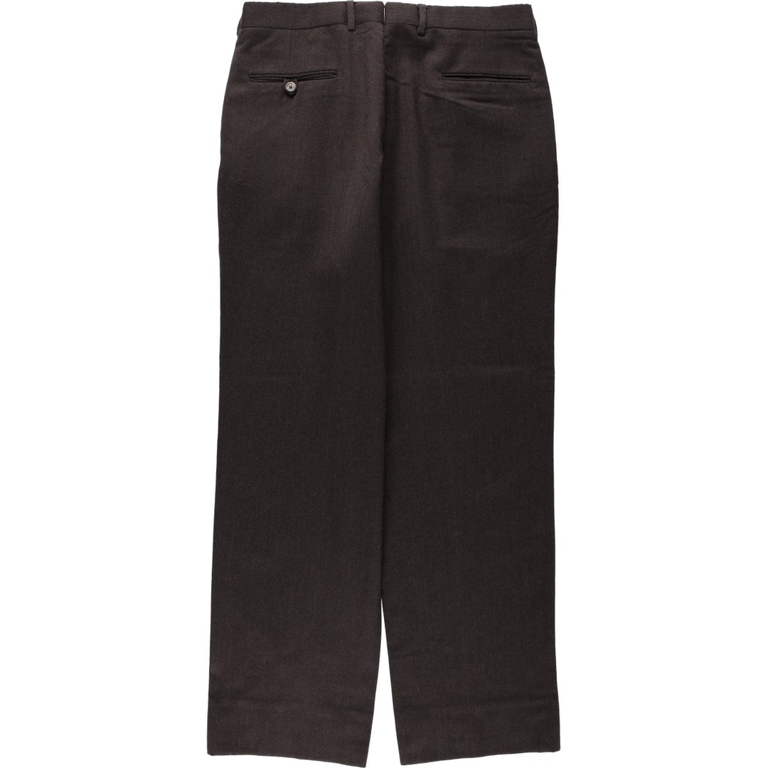 ~90'S Kabat Two-Pleat Wool Trousers, Men's W33 (approx.), Vintage wool dark chocolate Vintage Second Hand