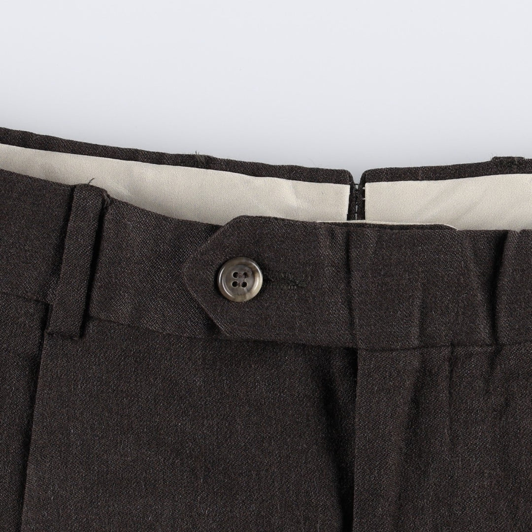 ~90'S Kabat Two-Pleat Wool Trousers, Men's W33 (approx.), Vintage wool dark chocolate Vintage Second Hand