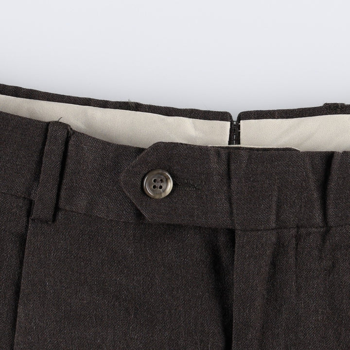 ~90'S Kabat Two-Pleat Wool Trousers, Men's W33 (approx.), Vintage wool dark chocolate Vintage Second Hand