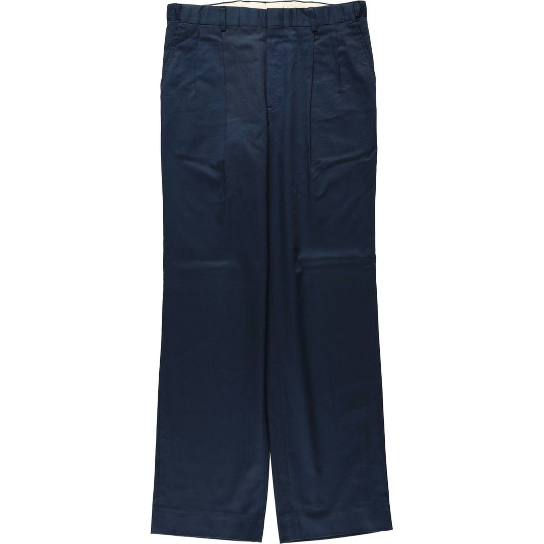 ~1990'S Norm Thompson Two-Pleat Slacks Pants, Men's Size W34 (approx.), Vintage unclear navy blue type Vintage Second Hand