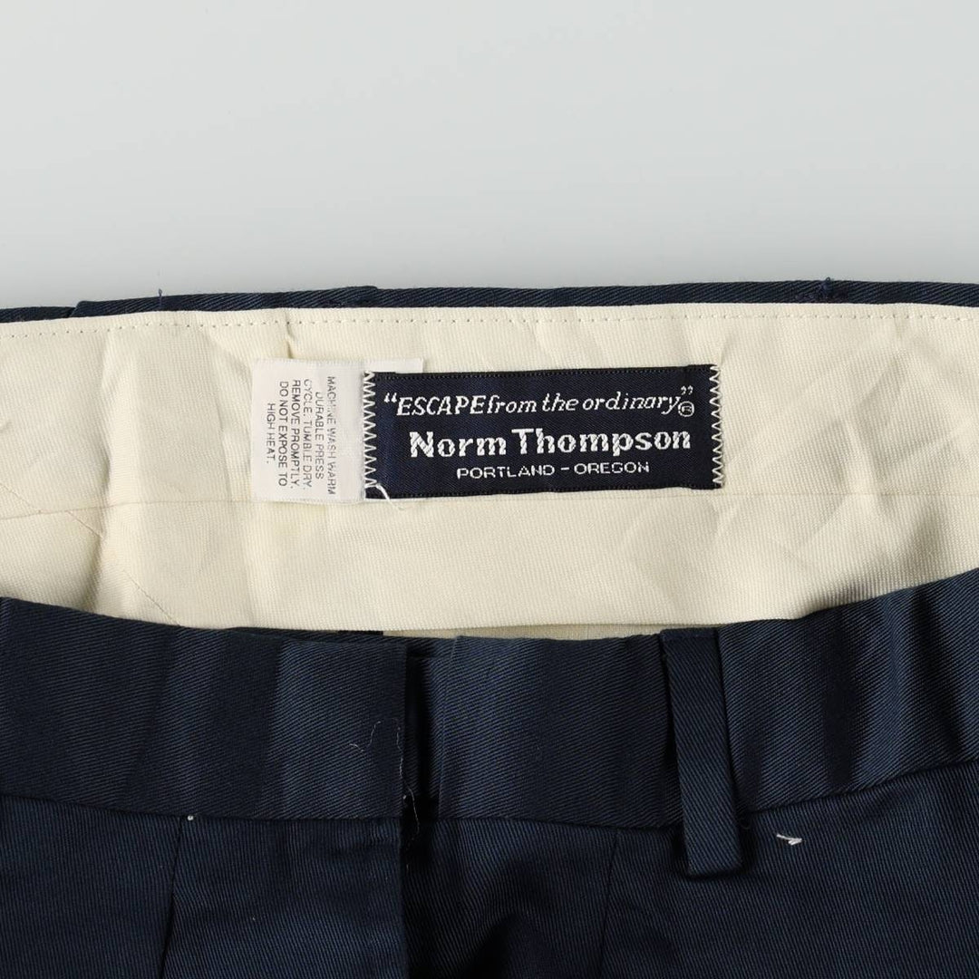 ~1990'S Norm Thompson Two-Pleat Slacks Pants, Men's Size W34 (approx.), Vintage unclear navy blue type Vintage Second Hand