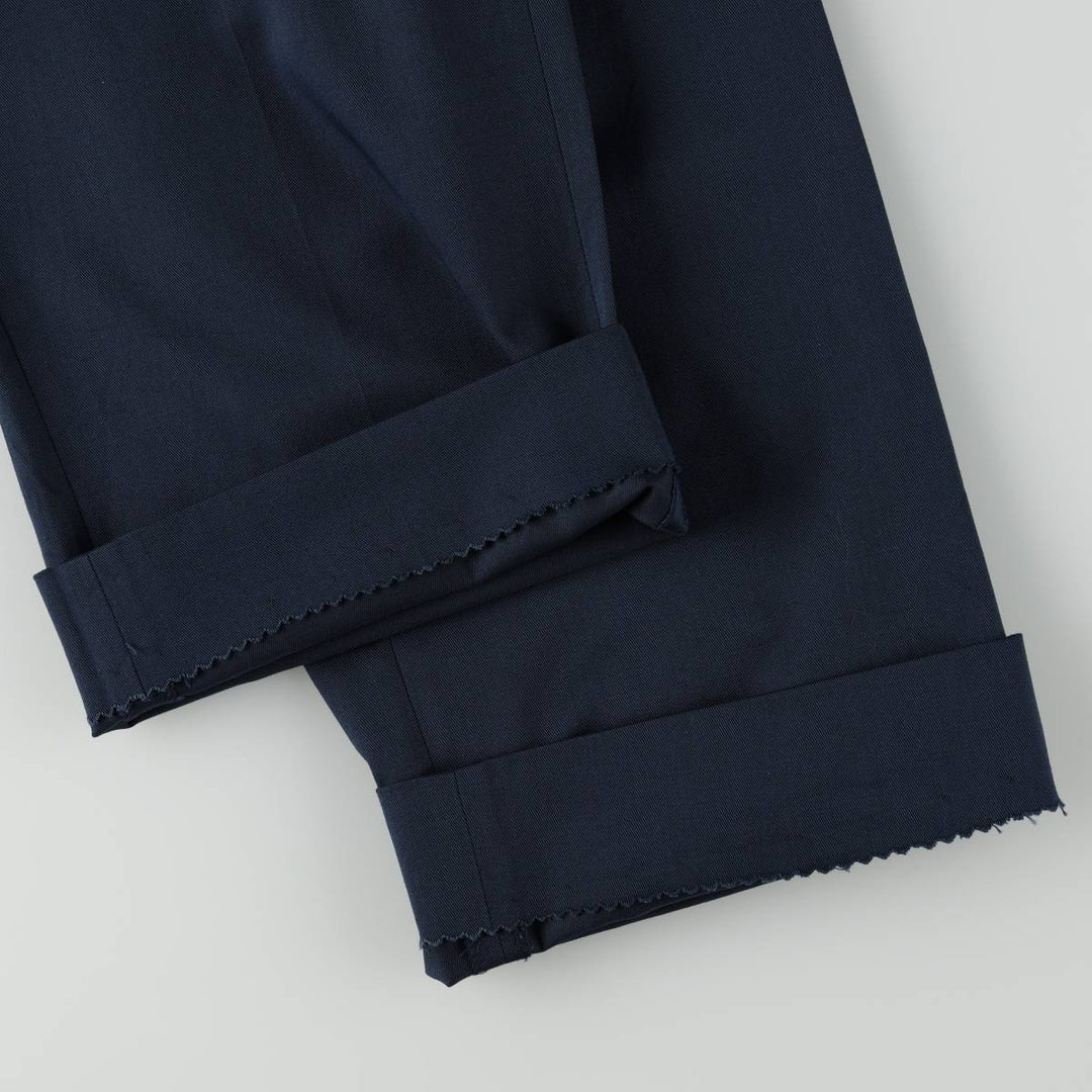 ~1990'S Norm Thompson Two-Pleat Slacks Pants, Men's Size W34 (approx.), Vintage unclear navy blue type Vintage Second Hand