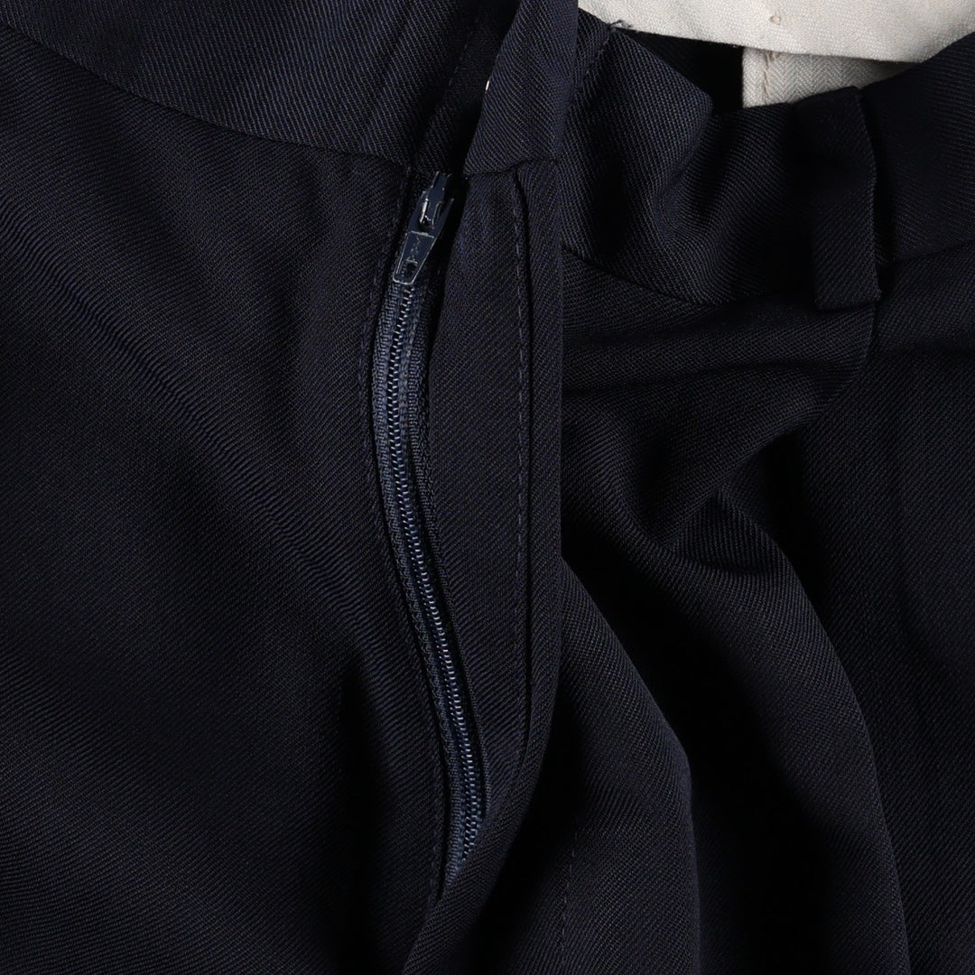 Slates ORIGINAL FIT Two-Pleat Wool Trousers, Men's W34 (approx.), Vintage Style polyester navy blue type Vintage Second Hand