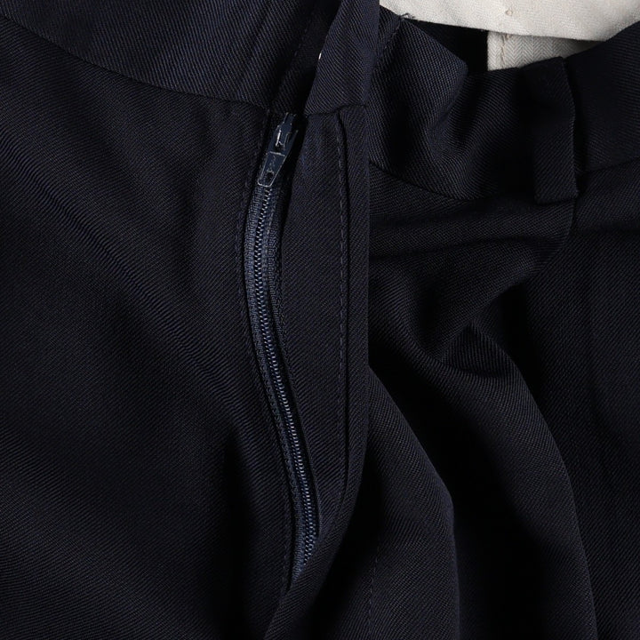 Slates ORIGINAL FIT Two-Pleat Wool Trousers, Men's W34 (approx.), Vintage Style polyester navy blue type Vintage Second Hand