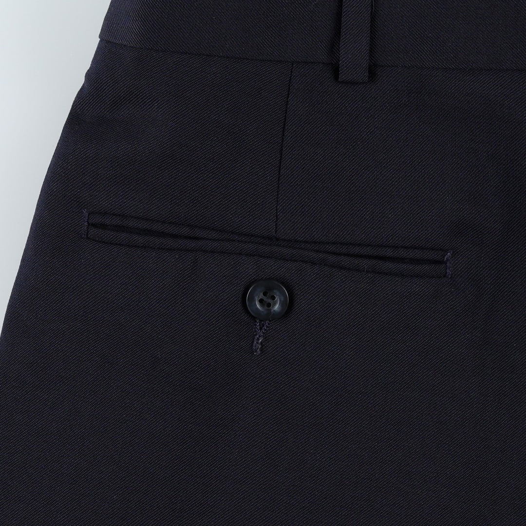 Slates ORIGINAL FIT Two-Pleat Wool Trousers, Men's W34 (approx.), Vintage Style polyester navy blue type Vintage Second Hand