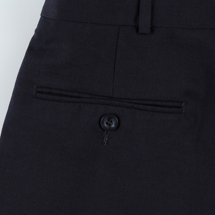 Slates ORIGINAL FIT Two-Pleat Wool Trousers, Men's W34 (approx.), Vintage Style polyester navy blue type Vintage Second Hand