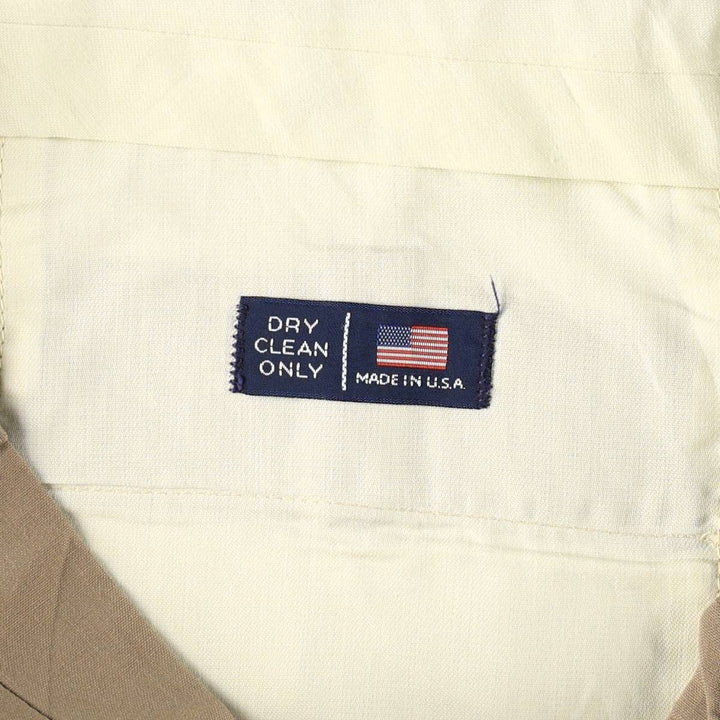 ~90'S MEETING STREET Two-Pleat Slacks Pants, Made in USA, Men's W35 (approx.), Vintage unclear beige type brown Vintage Second Hand
