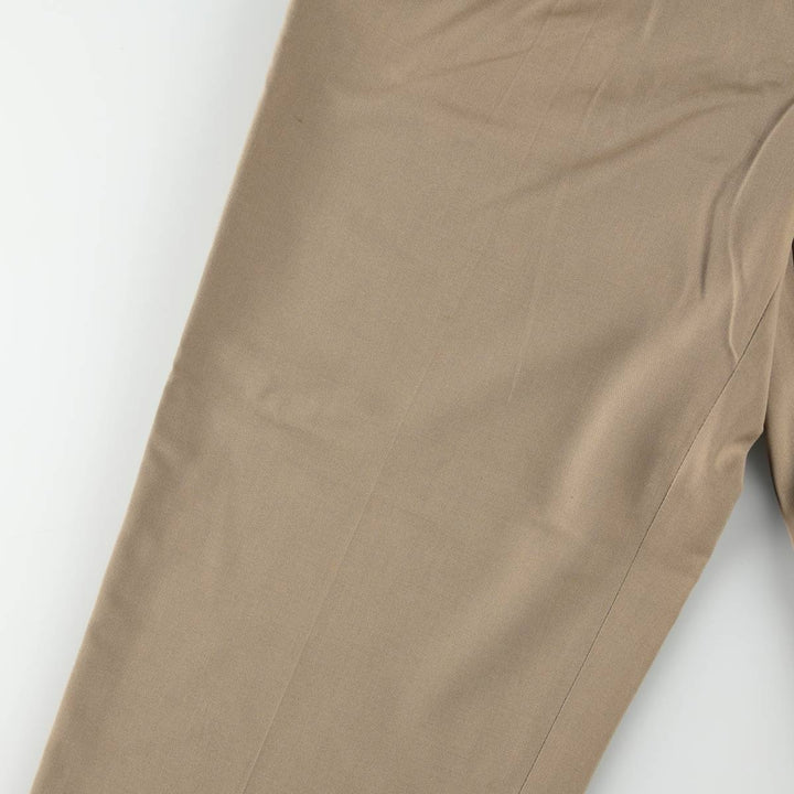 ~90'S MEETING STREET Two-Pleat Slacks Pants, Made in USA, Men's W35 (approx.), Vintage unclear beige type brown Vintage Second Hand