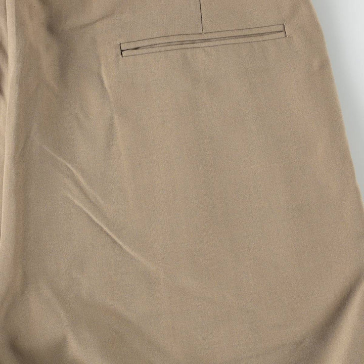 ~90'S MEETING STREET Two-Pleat Slacks Pants, Made in USA, Men's W35 (approx.), Vintage unclear beige type brown Vintage Second Hand