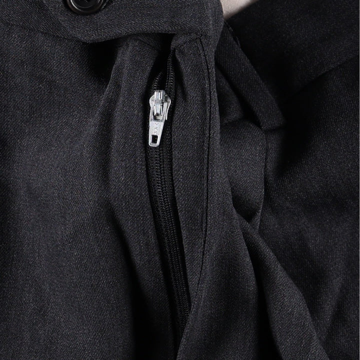 One-pleat slacks, made in the USA, men's size W32 (approx.), vintage. wool Charcoal Vintage Second Hand