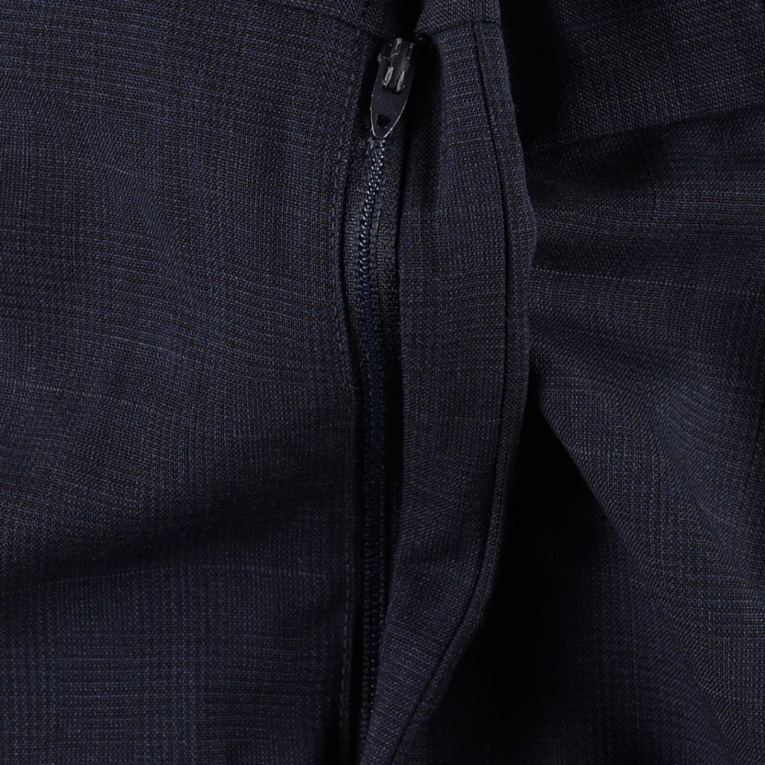 ~90'S Check Pattern Wool Pants Slacks Made in USA Men's W35 equivalent Vintage wool navy blue type Vintage Second Hand