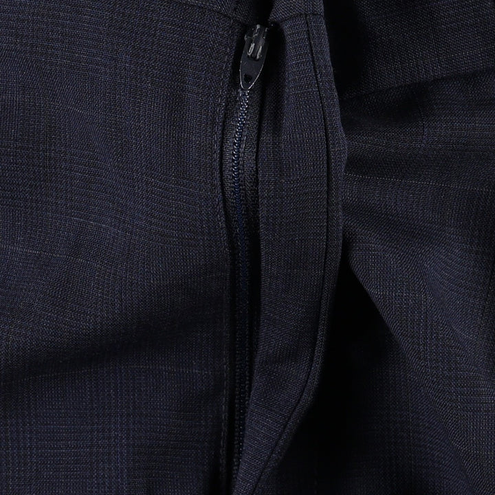 ~90'S Check Pattern Wool Pants Slacks Made in USA Men's W35 equivalent Vintage wool navy blue type Vintage Second Hand