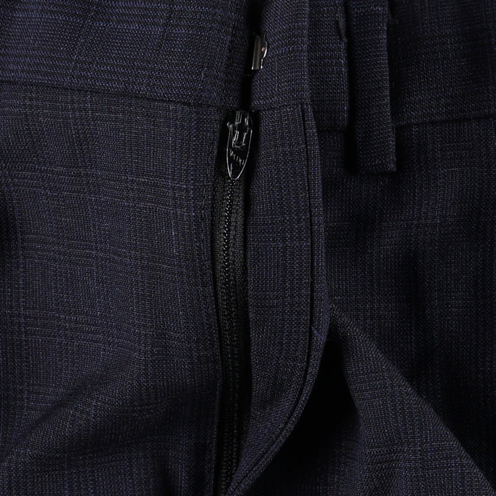 1990'S Britches of Georgetowne Check Pattern Two-Pleat Slacks Pants Men's W33 (approx.) Vintage unclear navy blue type Vintage Second Hand