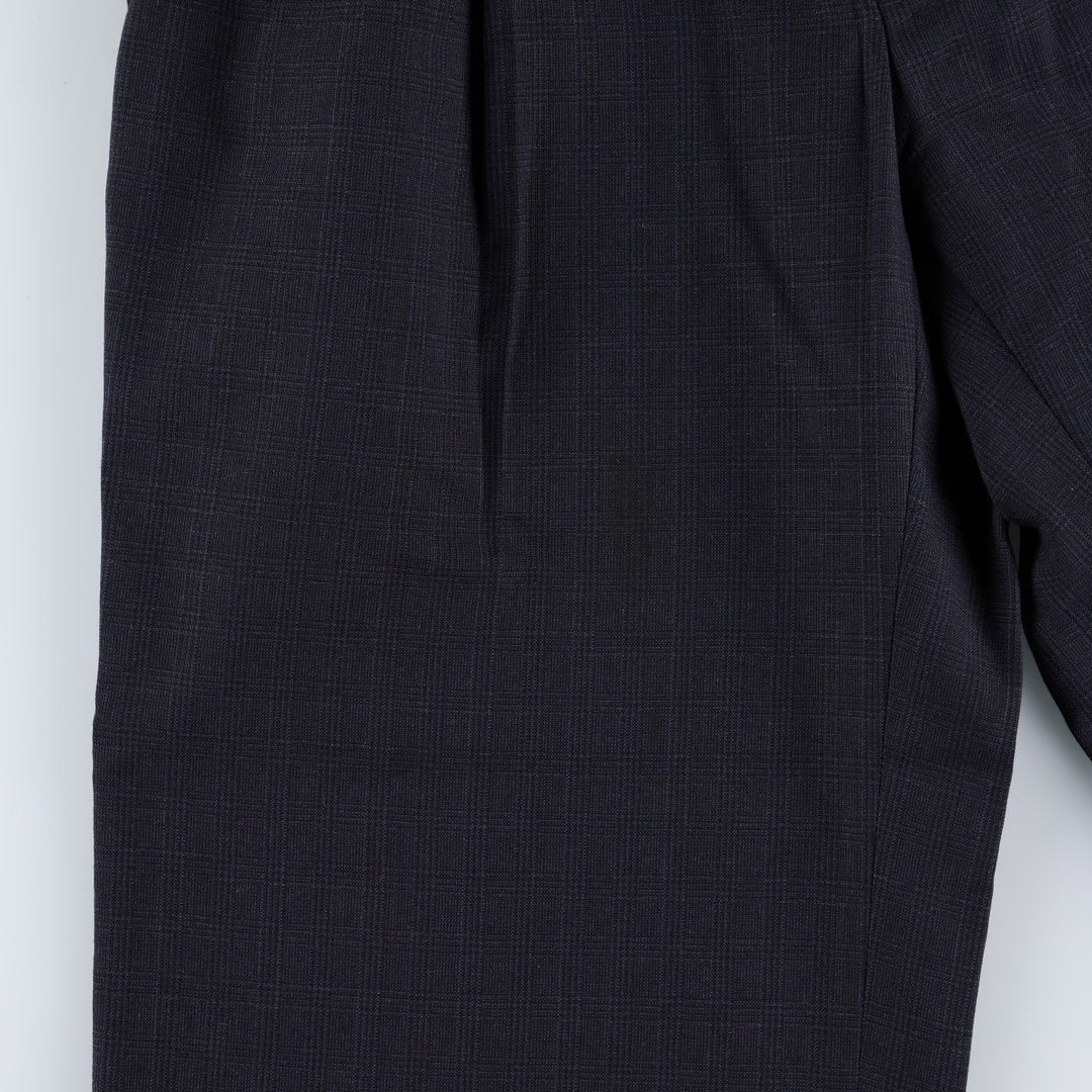 1990'S Britches of Georgetowne Check Pattern Two-Pleat Slacks Pants Men's W33 (approx.) Vintage unclear navy blue type Vintage Second Hand
