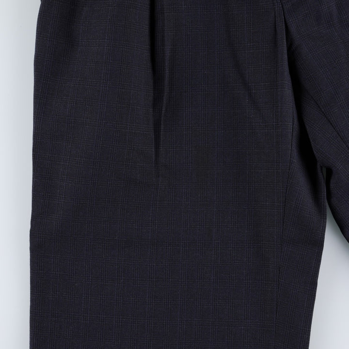 1990'S Britches of Georgetowne Check Pattern Two-Pleat Slacks Pants Men's W33 (approx.) Vintage unclear navy blue type Vintage Second Hand