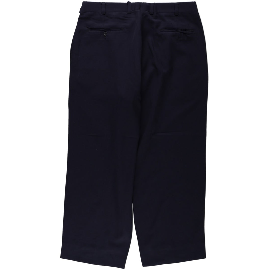 Vintage two-pleat slacks for men, W35 size unclear navy blue type Vintage Second Hand