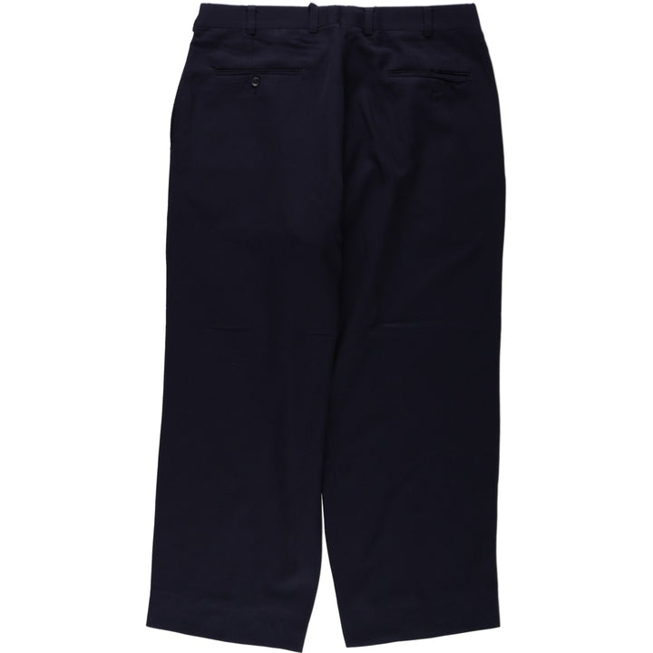 Vintage two-pleat slacks for men, W35 size unclear navy blue type Vintage Second Hand