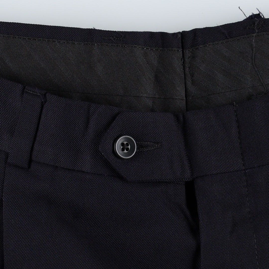 Vintage two-pleat slacks for men, W35 size unclear navy blue type Vintage Second Hand
