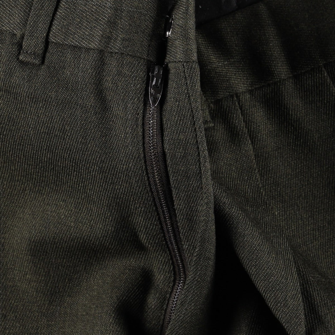 Stripe Pattern Two-pleat Slacks Pants Men's W34 Vintage unclear Khaki type Vintage Second Hand