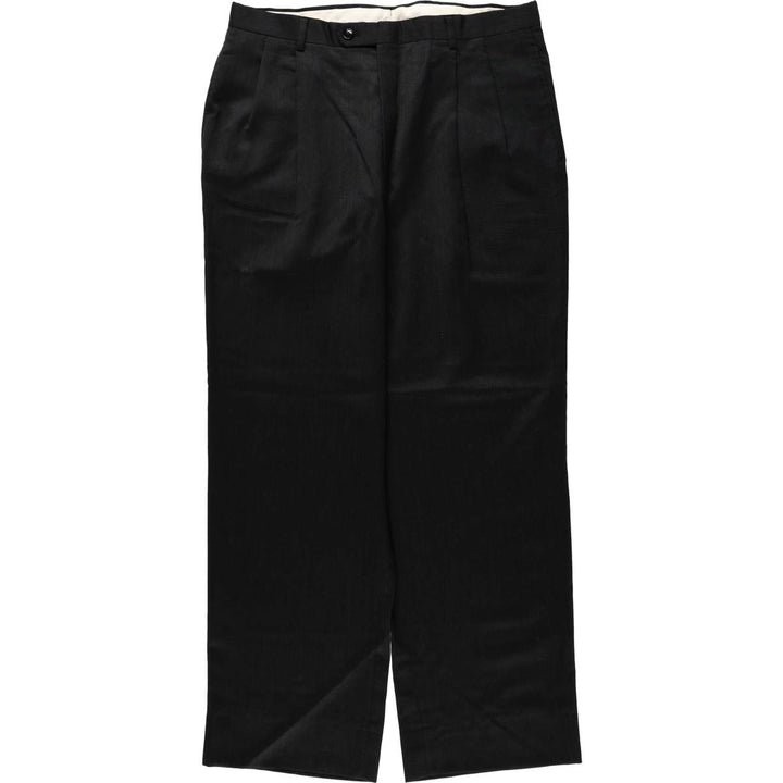 Two-pleat wool trousers, men's size W34 (approx.), vintage. wool black type Vintage Second Hand