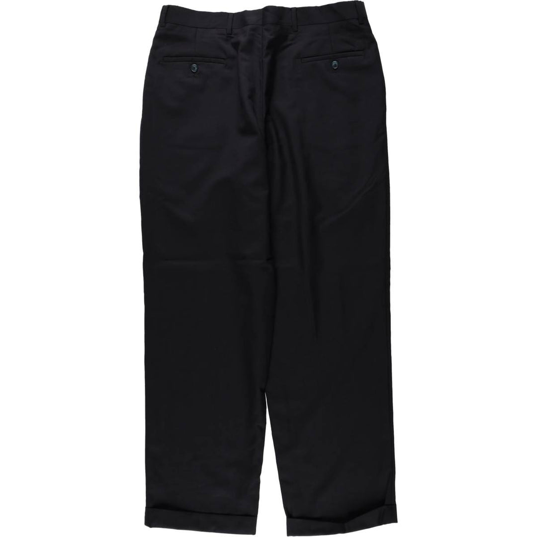 ~90'S Charter Club Club Room Two-Pleat Wool Trousers, Men's W34 (approx.) Vintage wool navy blue type Vintage Second Hand