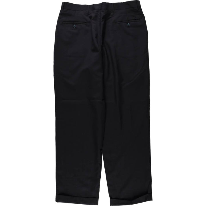 ~90'S Charter Club Club Room Two-Pleat Wool Trousers, Men's W34 (approx.) Vintage wool navy blue type Vintage Second Hand