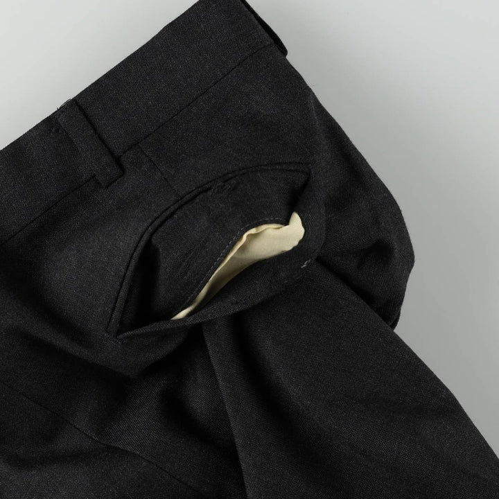 ~1990'S ADAMS ROW Wool Pants Slacks Made in USA Men's W32 equivalent Vintage wool Charcoal Vintage Second Hand