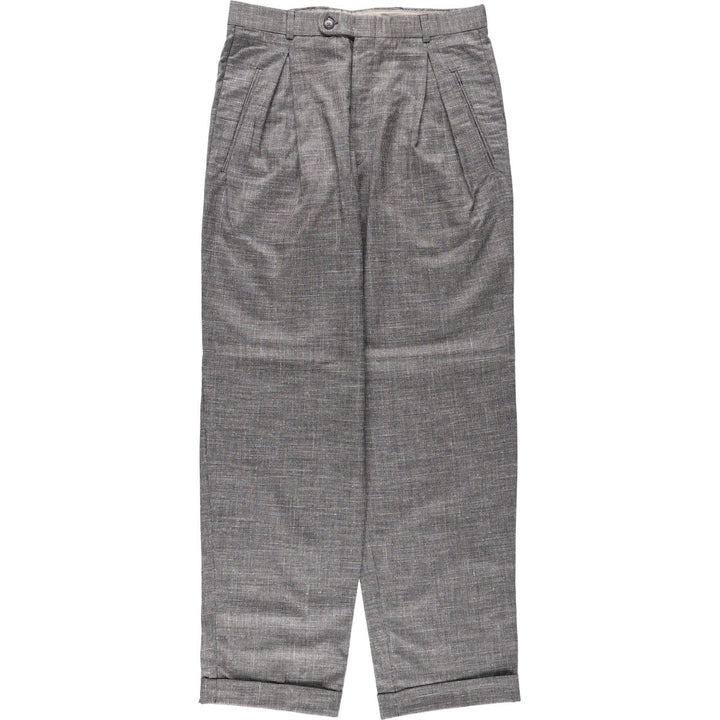 ~1990'S The Kensington Collection Check Pattern Houndstooth Pattern One-Pleat Slacks Pants Men's W31 (approx.) Vintage unclear gray type Vintage Second Hand