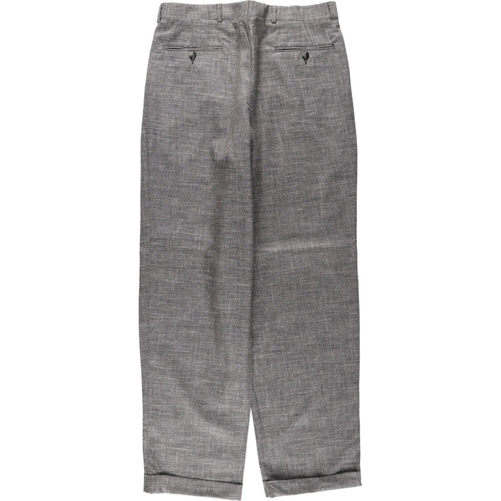 ~1990'S The Kensington Collection Check Pattern Houndstooth Pattern One-Pleat Slacks Pants Men's W31 (approx.) Vintage unclear gray type Vintage Second Hand