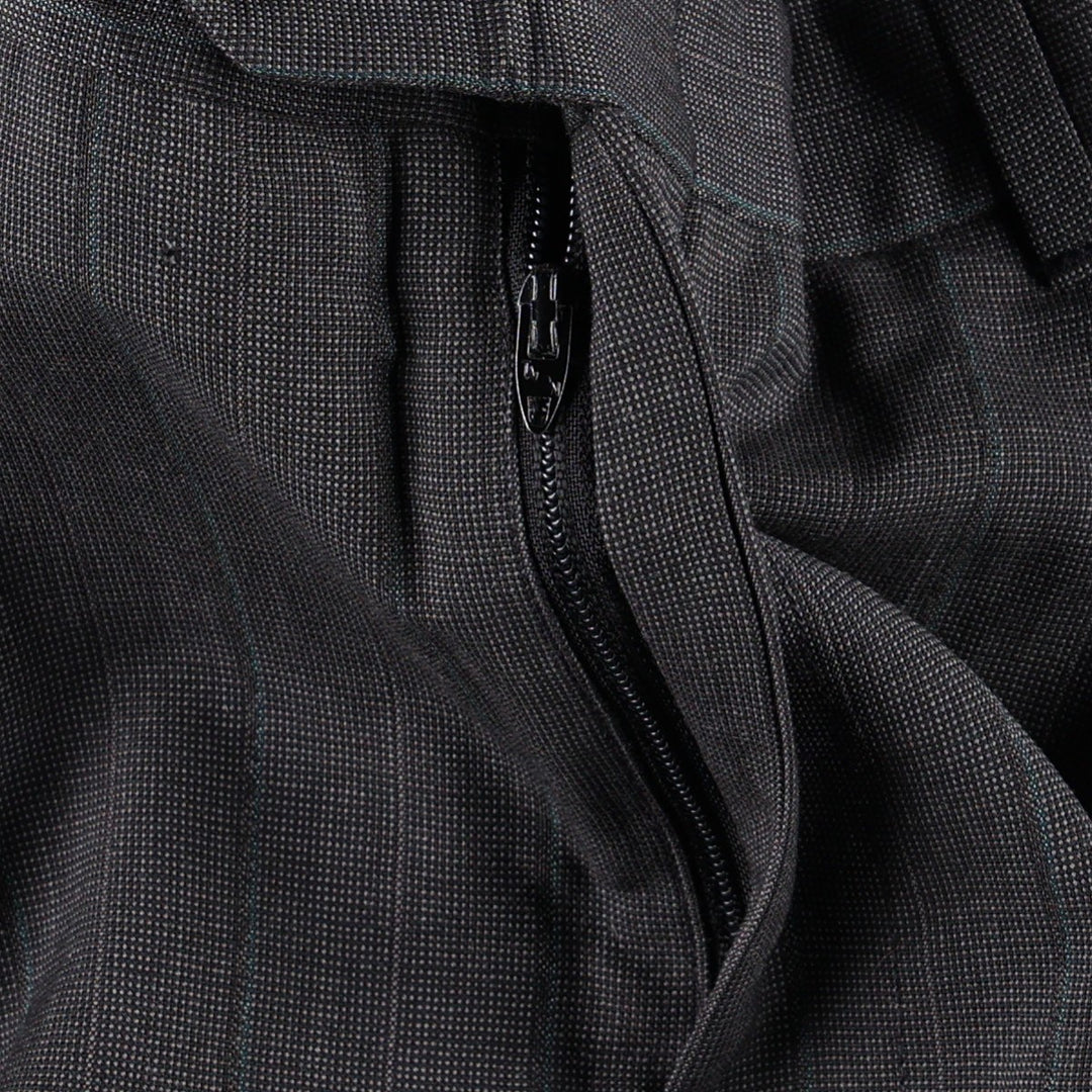 ~90'S Stripe Pattern Three-Pleat Slacks Pants Men's W32 (approx.) Vintage unclear Charcoal Vintage Second Hand