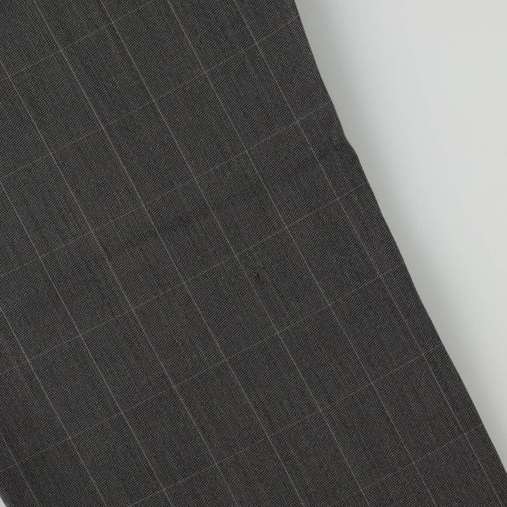 ~90'S Check Pattern All-Over Print Two-Pleat Slacks Pants Men's W34 Equivalent Vintage unclear gray type Vintage Second Hand