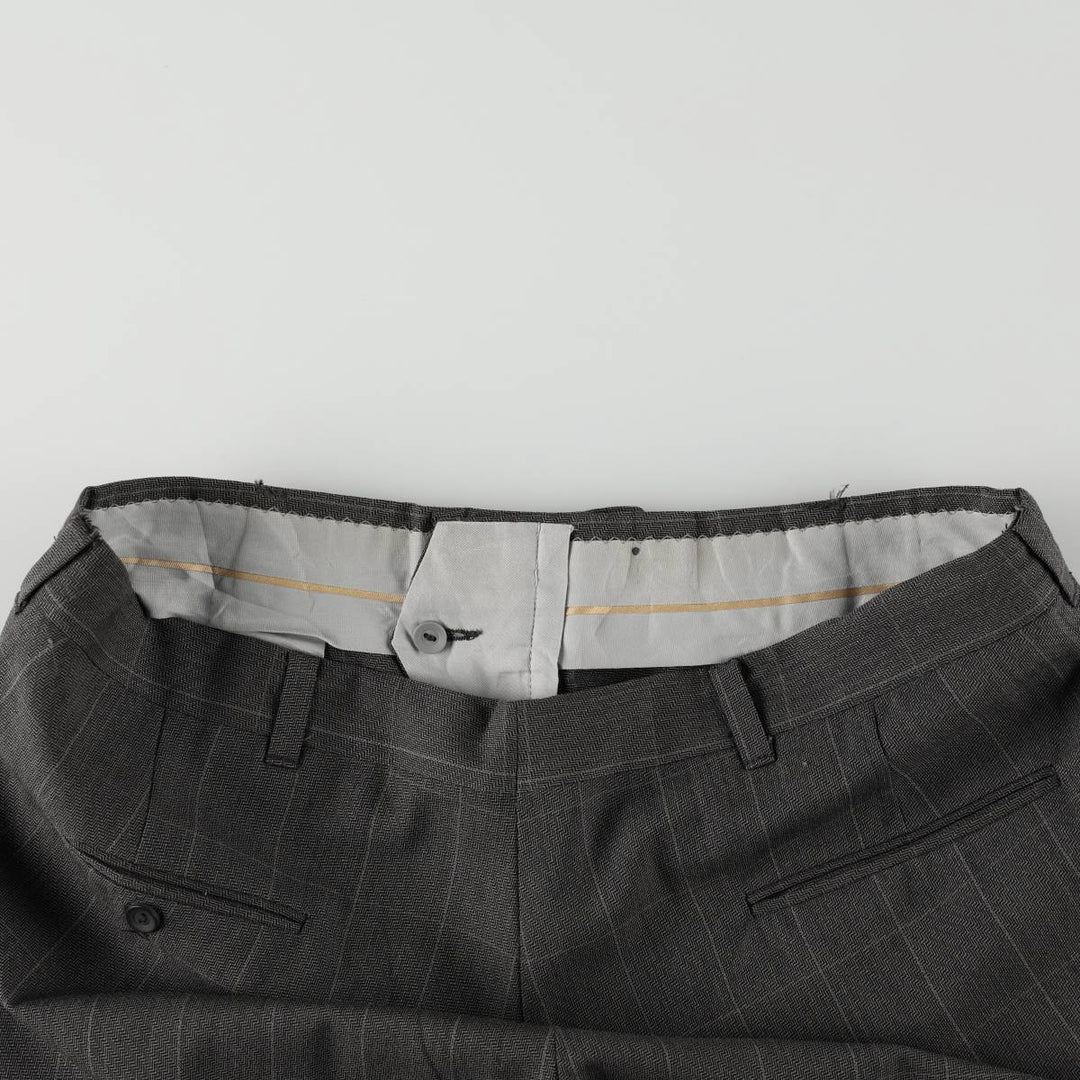 ~90'S Check Pattern All-Over Print Two-Pleat Slacks Pants Men's W34 Equivalent Vintage unclear gray type Vintage Second Hand