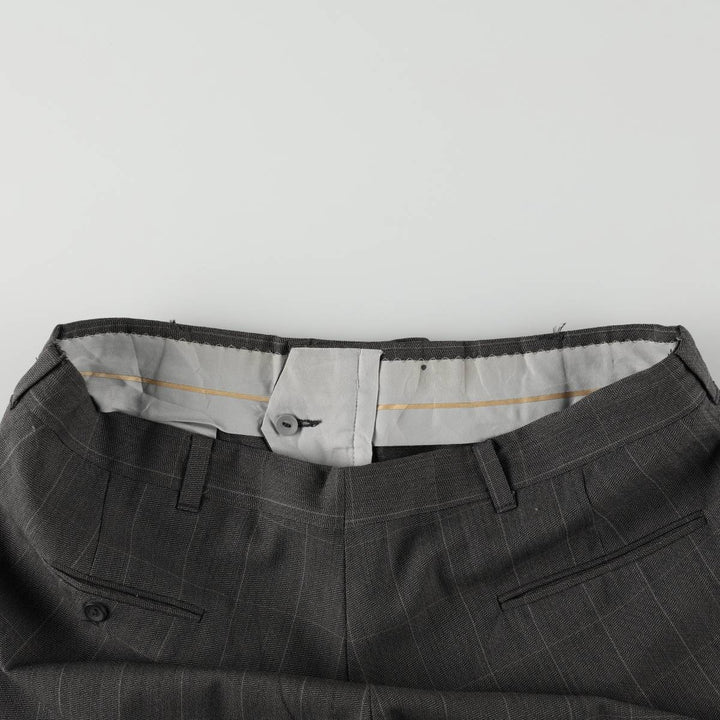~90'S Check Pattern All-Over Print Two-Pleat Slacks Pants Men's W34 Equivalent Vintage unclear gray type Vintage Second Hand