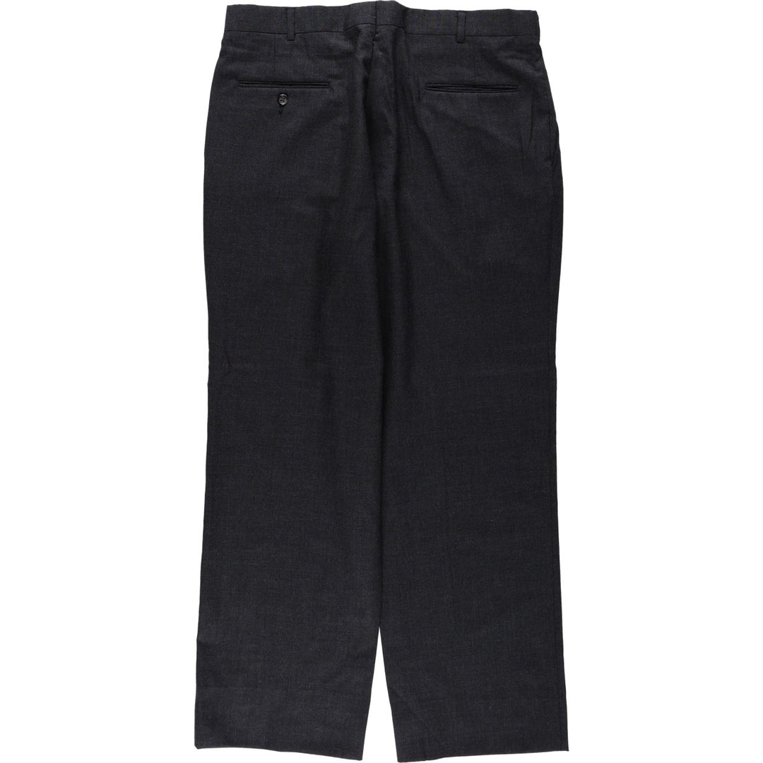 ~1990'S Deansgate Tailors Row Worsteds Two-Pleat Wool Trousers, Made in USA, Men's W34 (approx.), Vintage wool Charcoal Vintage Second Hand