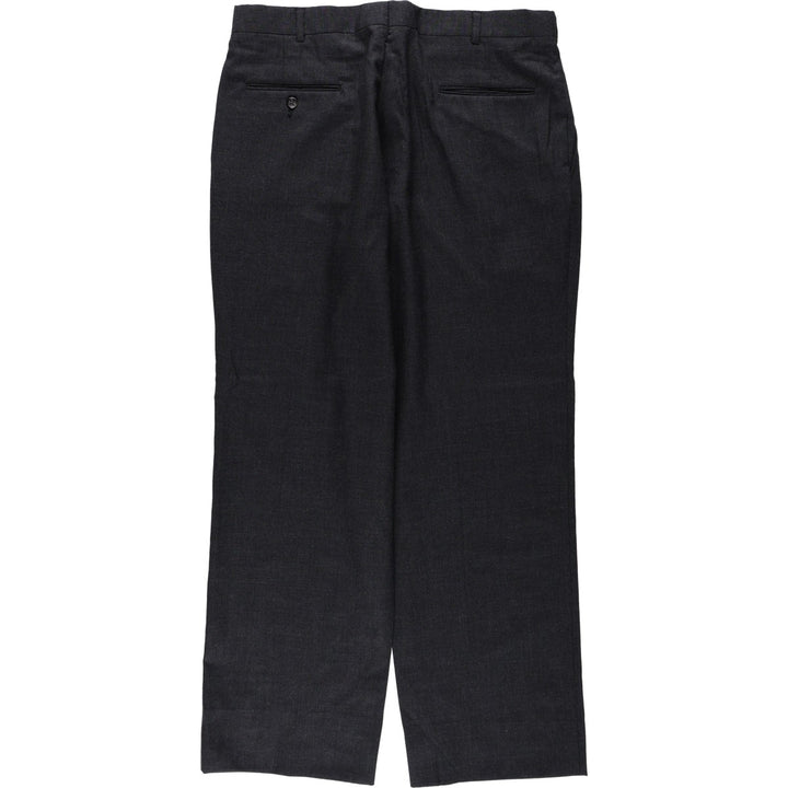 ~1990'S Deansgate Tailors Row Worsteds Two-Pleat Wool Trousers, Made in USA, Men's W34 (approx.), Vintage wool Charcoal Vintage Second Hand