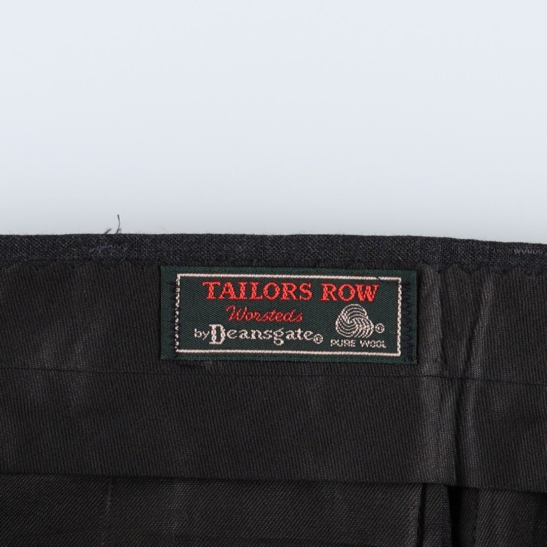 ~1990'S Deansgate Tailors Row Worsteds Two-Pleat Wool Trousers, Made in USA, Men's W34 (approx.), Vintage wool Charcoal Vintage Second Hand