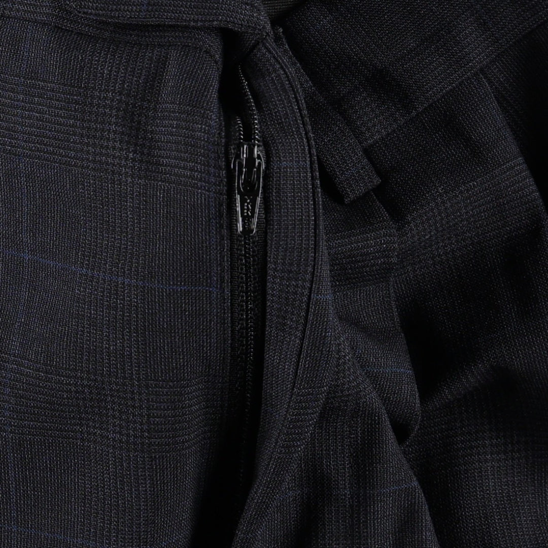JOS. A. BANK Check Pattern Two-Pleat Wool Trousers, Made in USA, Men's Size W35 (approx.) wool Charcoal Vintage Second Hand