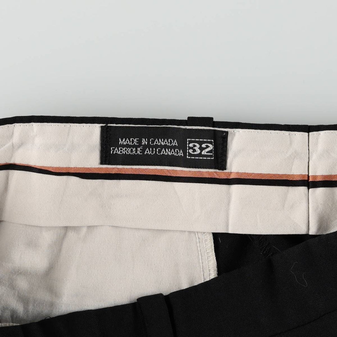 BOULEVARD CLUB Two-Pleat Slacks, Made in Canada, Men's Size W31 (approx.), Vintage polyester black type Vintage Second Hand