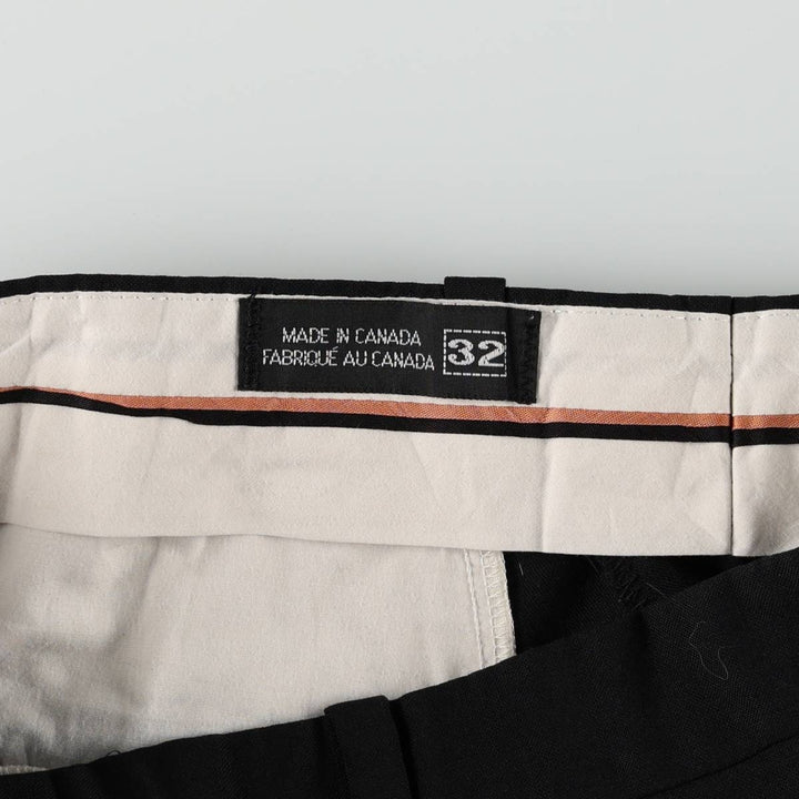 BOULEVARD CLUB Two-Pleat Slacks, Made in Canada, Men's Size W31 (approx.), Vintage polyester black type Vintage Second Hand