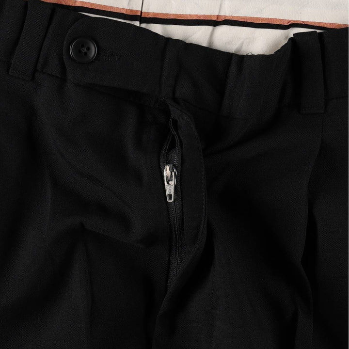 BOULEVARD CLUB Two-Pleat Slacks, Made in Canada, Men's Size W31 (approx.), Vintage polyester black type Vintage Second Hand