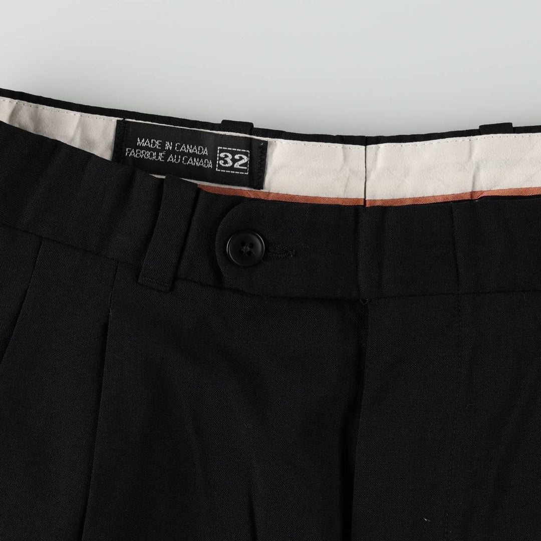 BOULEVARD CLUB Two-Pleat Slacks, Made in Canada, Men's Size W31 (approx.), Vintage polyester black type Vintage Second Hand