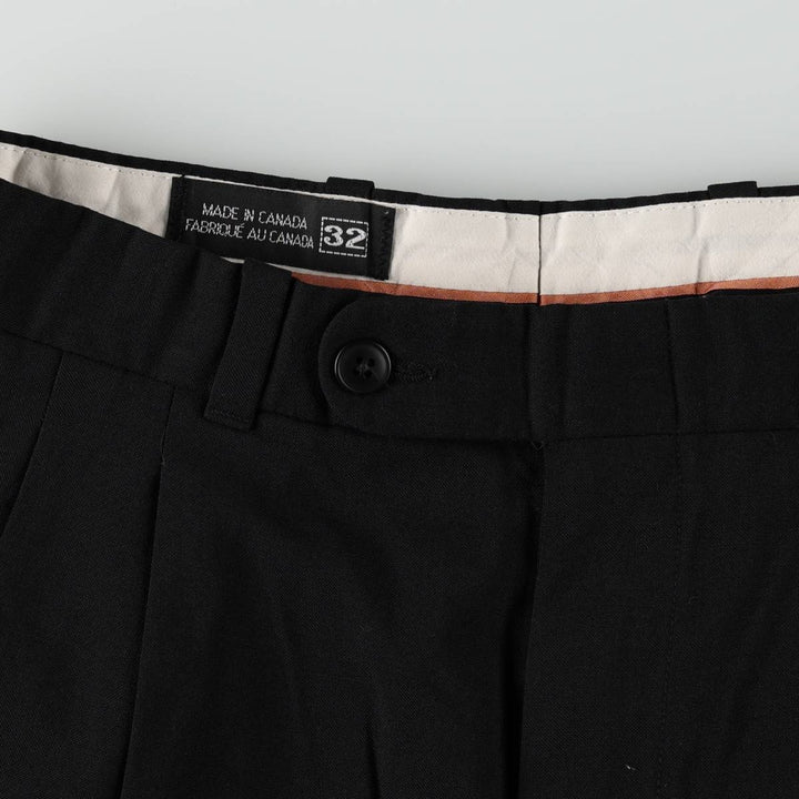 BOULEVARD CLUB Two-Pleat Slacks, Made in Canada, Men's Size W31 (approx.), Vintage polyester black type Vintage Second Hand