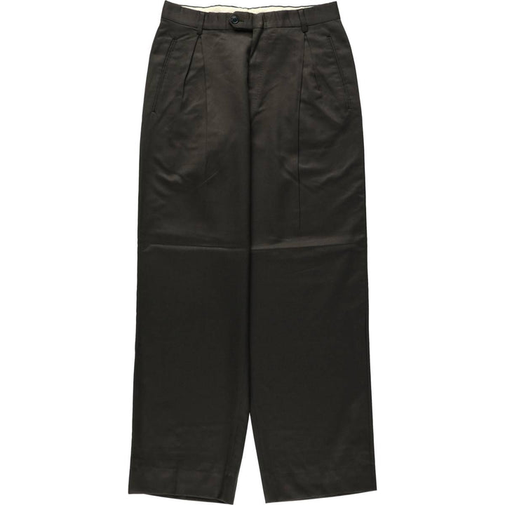 Two-pleat wool trousers, men's size W30 equivalent, vintage. unclear dark green Vintage Second Hand