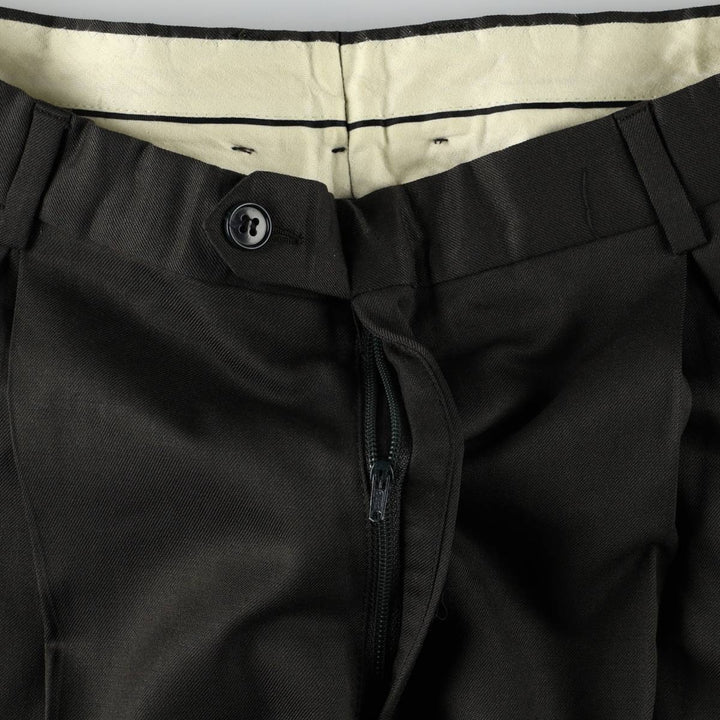 Two-pleat wool trousers, men's size W30 equivalent, vintage. unclear dark green Vintage Second Hand