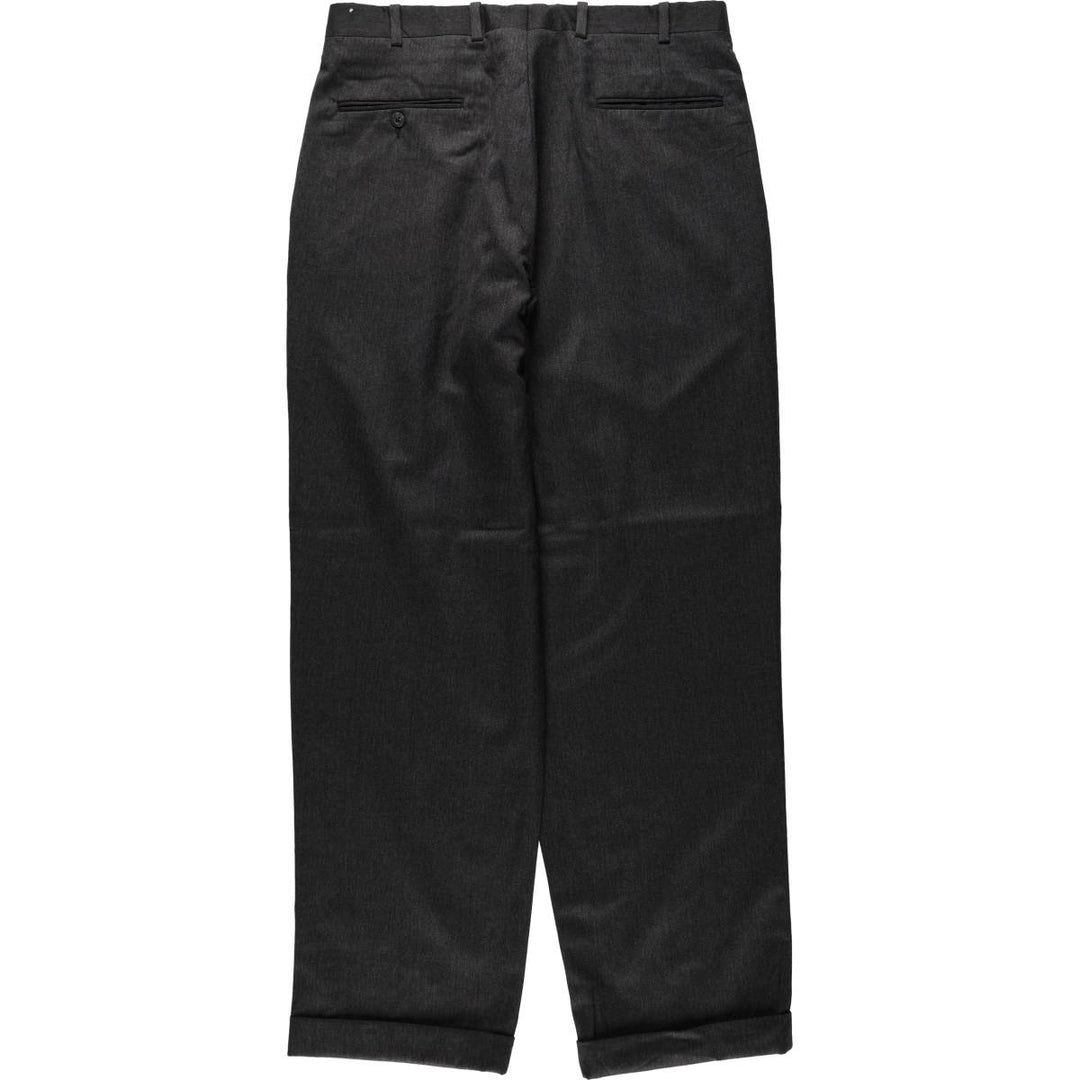 JB Britches NORDSTROM Two-Pleat Wool Trousers, Made in USA, Men's Size W34 (approx.), Vintage wool Charcoal Vintage Second Hand