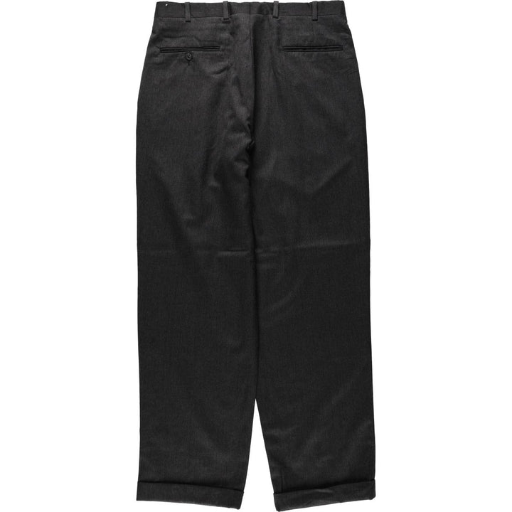 JB Britches NORDSTROM Two-Pleat Wool Trousers, Made in USA, Men's Size W34 (approx.), Vintage wool Charcoal Vintage Second Hand